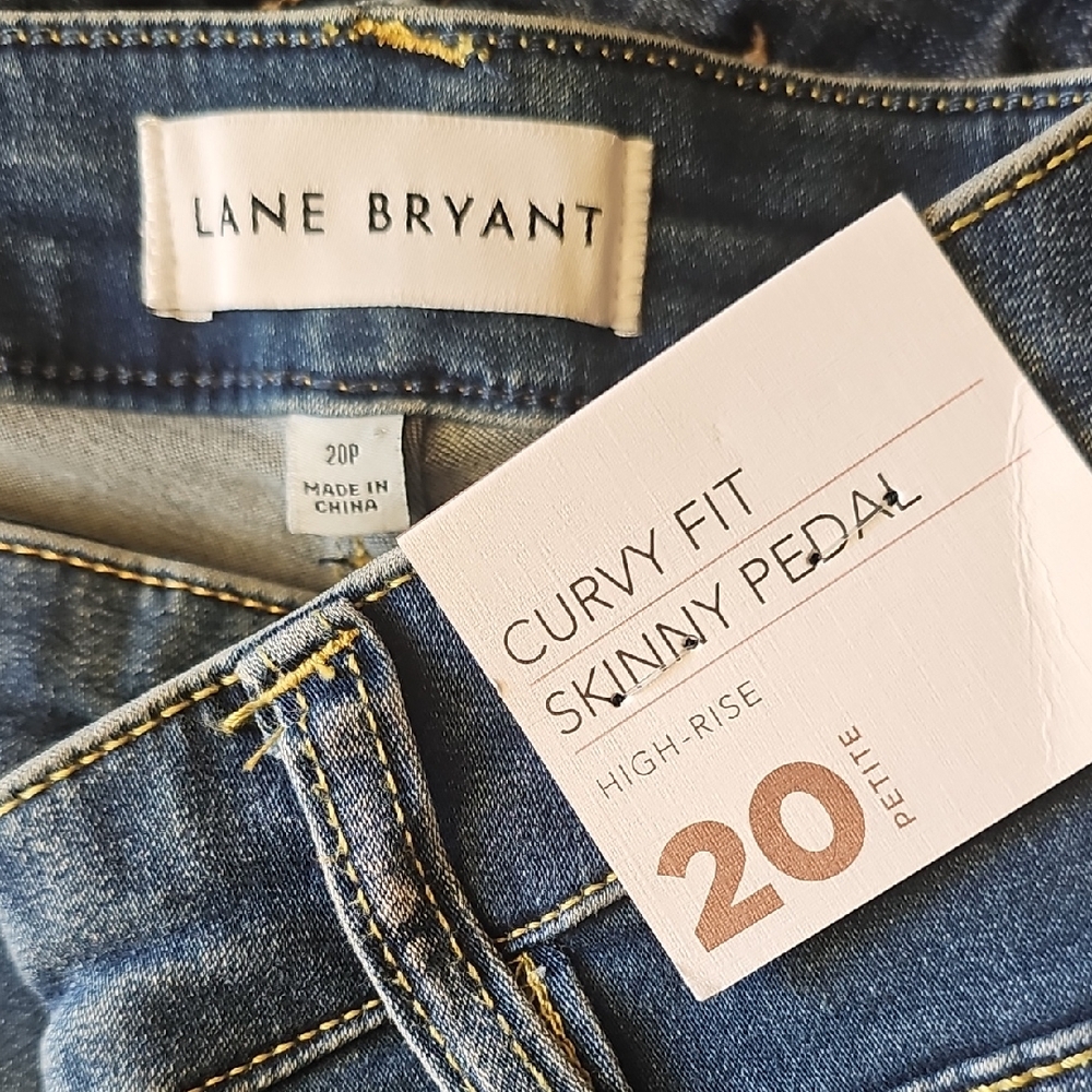 Lane Bryant Blue Curvy Fit Skinny Pedal Jeans